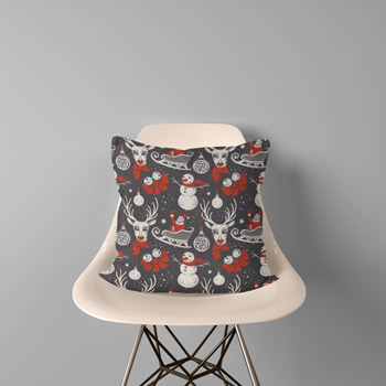 pillow printed with santaclaus pattern